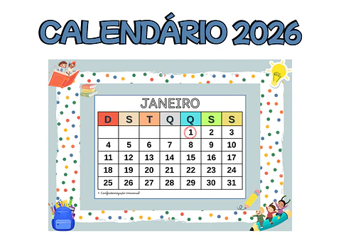 CALENDÁRIO 2026