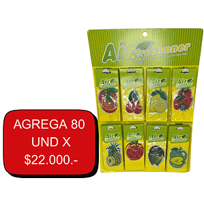 Displey aromatizante fruta auto 80 unidades