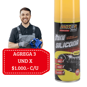 Mini Silicona En Spray Aroma Vainilla 200cc MOTORLIFE