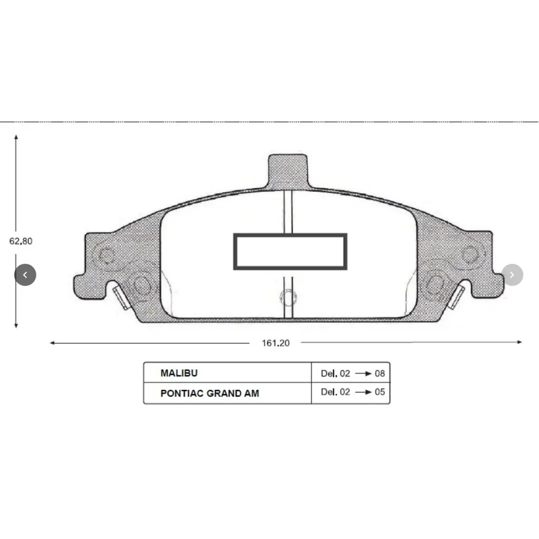 PASTILLA DE FRENO DELANETARA CHEVROLET MALIBU / PONTIAC GRAND AM 02 > P0582 1