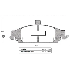 PASTILLA DE FRENO DELANETARA CHEVROLET MALIBU / PONTIAC GRAND AM 02 > P0582