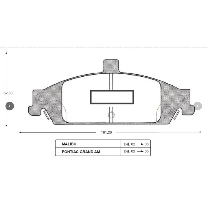 PASTILLA DE FRENO DELANETARA CHEVROLET MALIBU / PONTIAC GRAND AM 02 > P0582 1