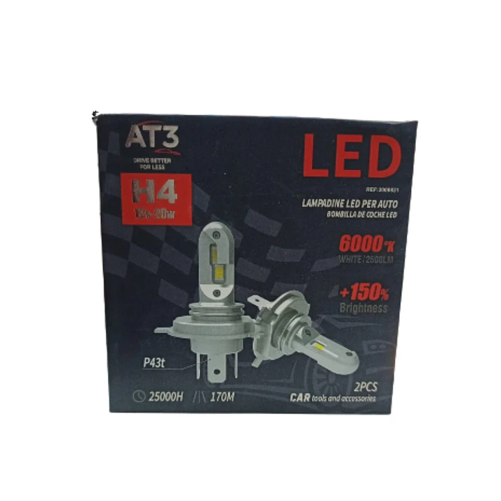 Ampolleta AT3 LED H4 12V 20W (2 unid) 1
