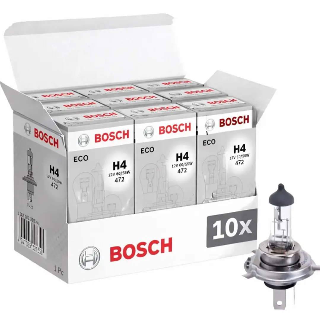 PACK 10 AMPOLLETA HALOGENA H4 12 VOLTS 60 / 55 WATTS BOSCH 1