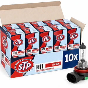 PACK 10 AMPOLLETAS HALOGENA H11 12V 55W BASE PGJ19-2