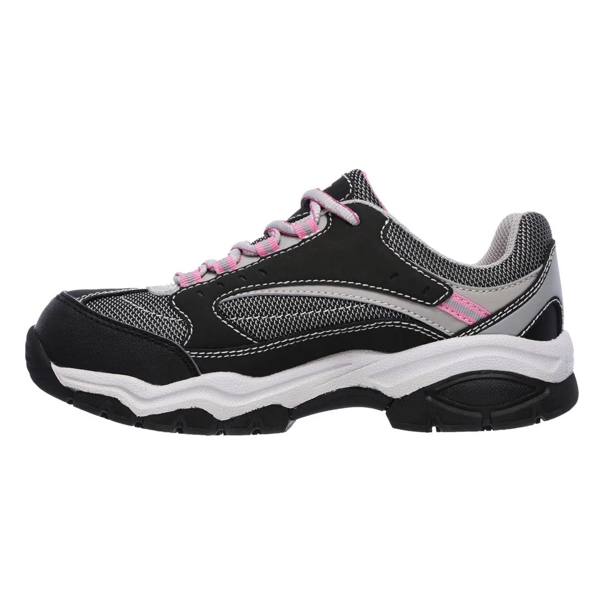 ZAPATILLA DE SEGURIDAD SCKECHRS BISCOE NEGRO/ROSADO MUJER 1
