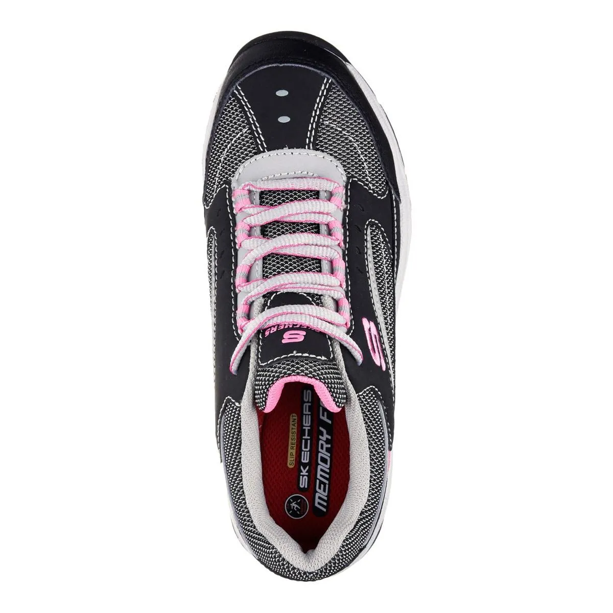 ZAPATILLA DE SEGURIDAD SCKECHRS BISCOE NEGRO/ROSADO MUJER 3