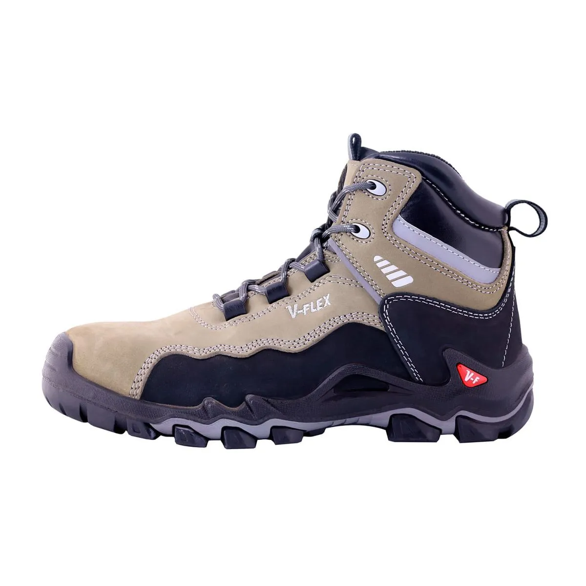 Botín De Seguridad V-Flex V17 Nobuck Gris/Negro 1