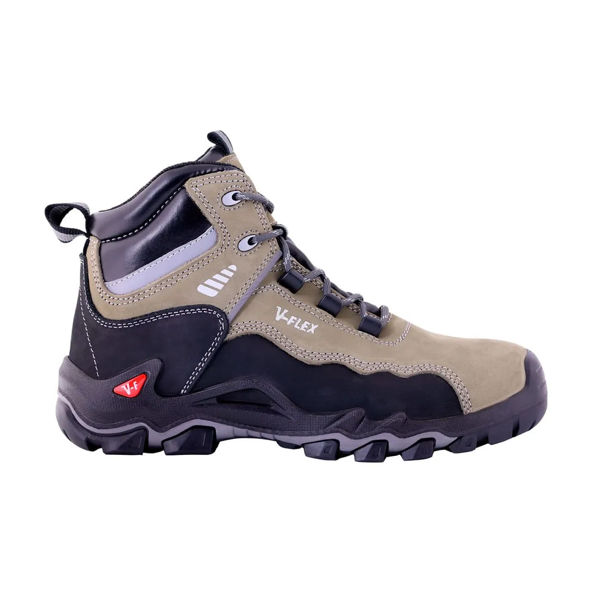 Botín De Seguridad V-Flex V17 Nobuck Gris/Negro 2
