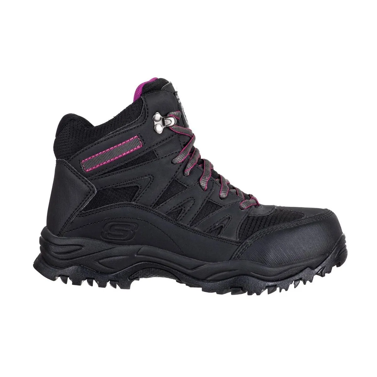 Botín De Seguridad Skechers Pomeria Negro/Morado Mujer 2