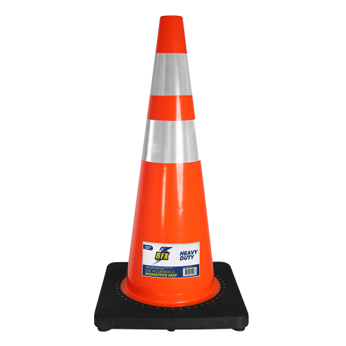 CONO SEÑALIZACION 28 C/DOBLE CINTA ANTI VIENTO BASE PESADA 1