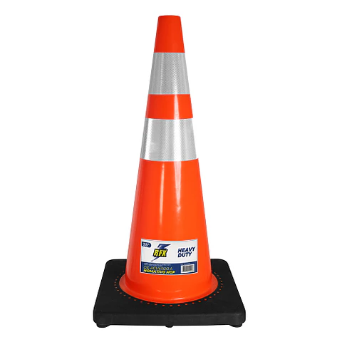 CONO SEÑALIZACION 28 C/DOBLE CINTA ANTI VIENTO BASE PESADA