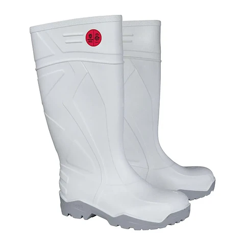 Bota De Seguridad V-Flex 933 PVC con punta y plantilla de acero Blanca