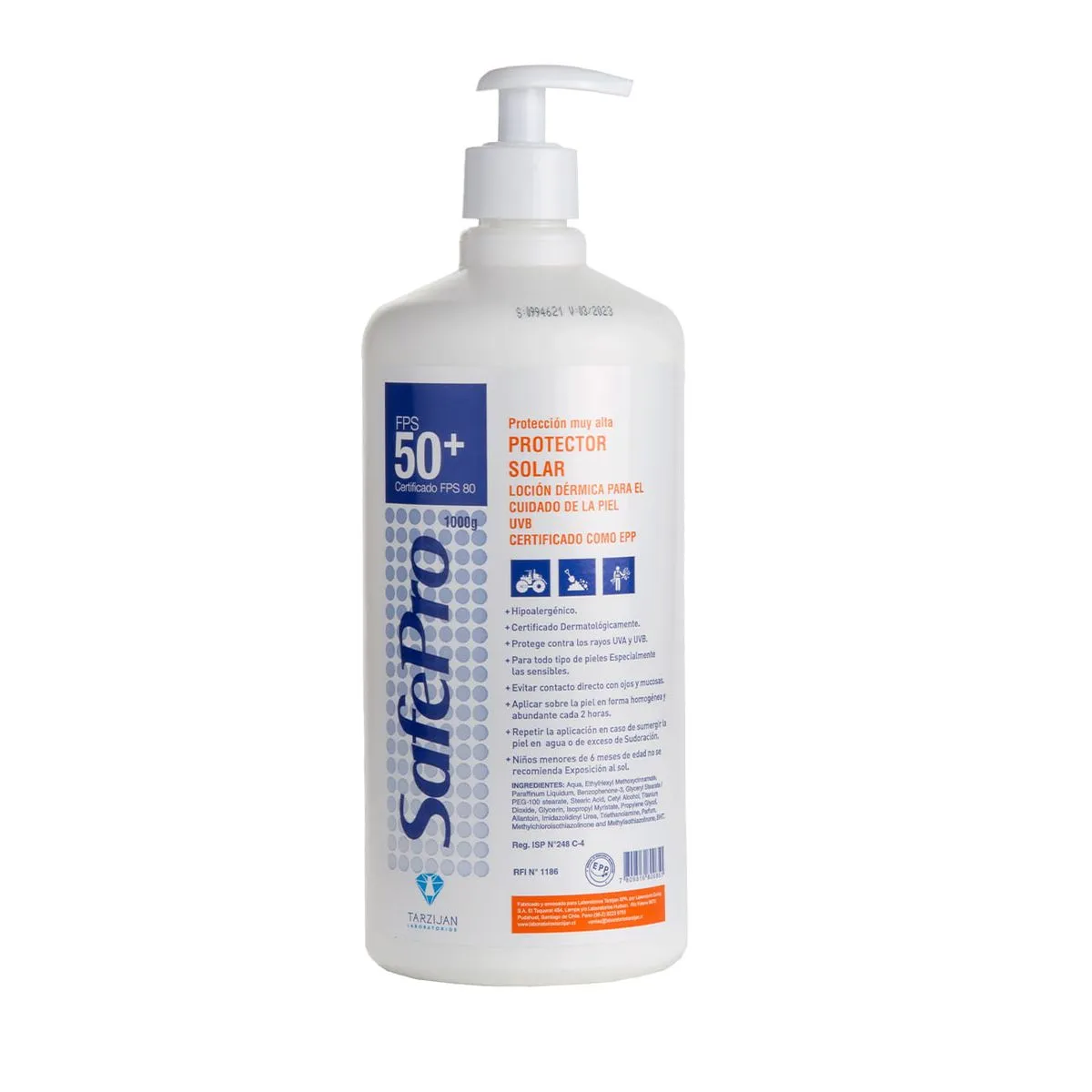 Protector Solar SafePro FPS 50+ 1 kg c/válvula 1