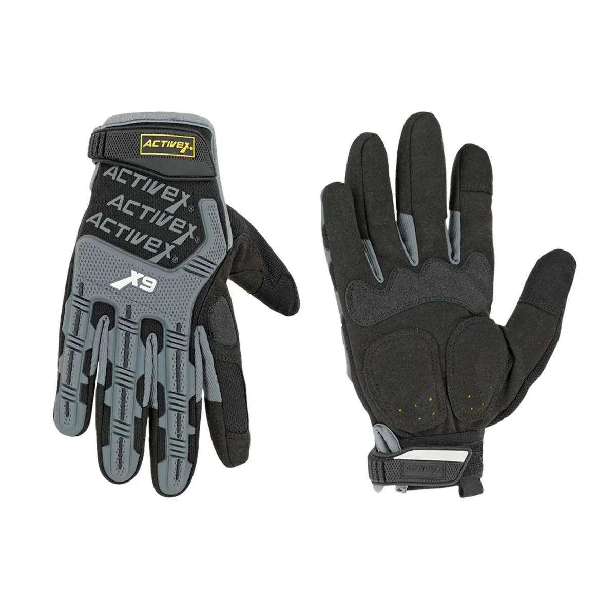 Guante Activex Mecanico X9 Gris-Negro 2