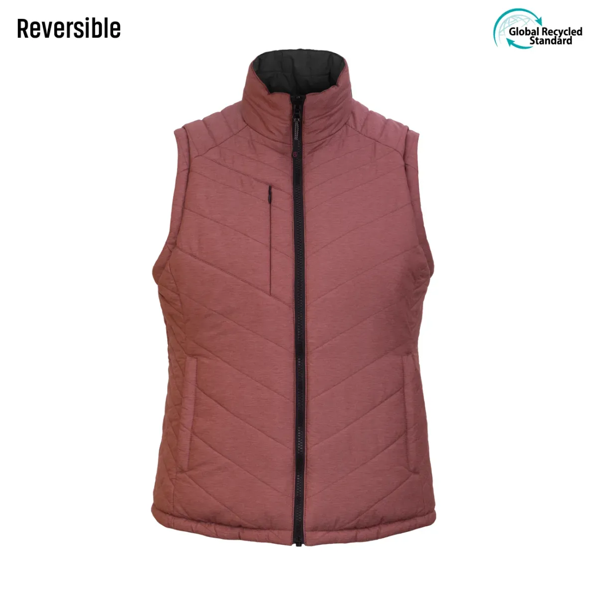 Parka sin manga reversible thinsulate mujer negro/malva z-2100 4