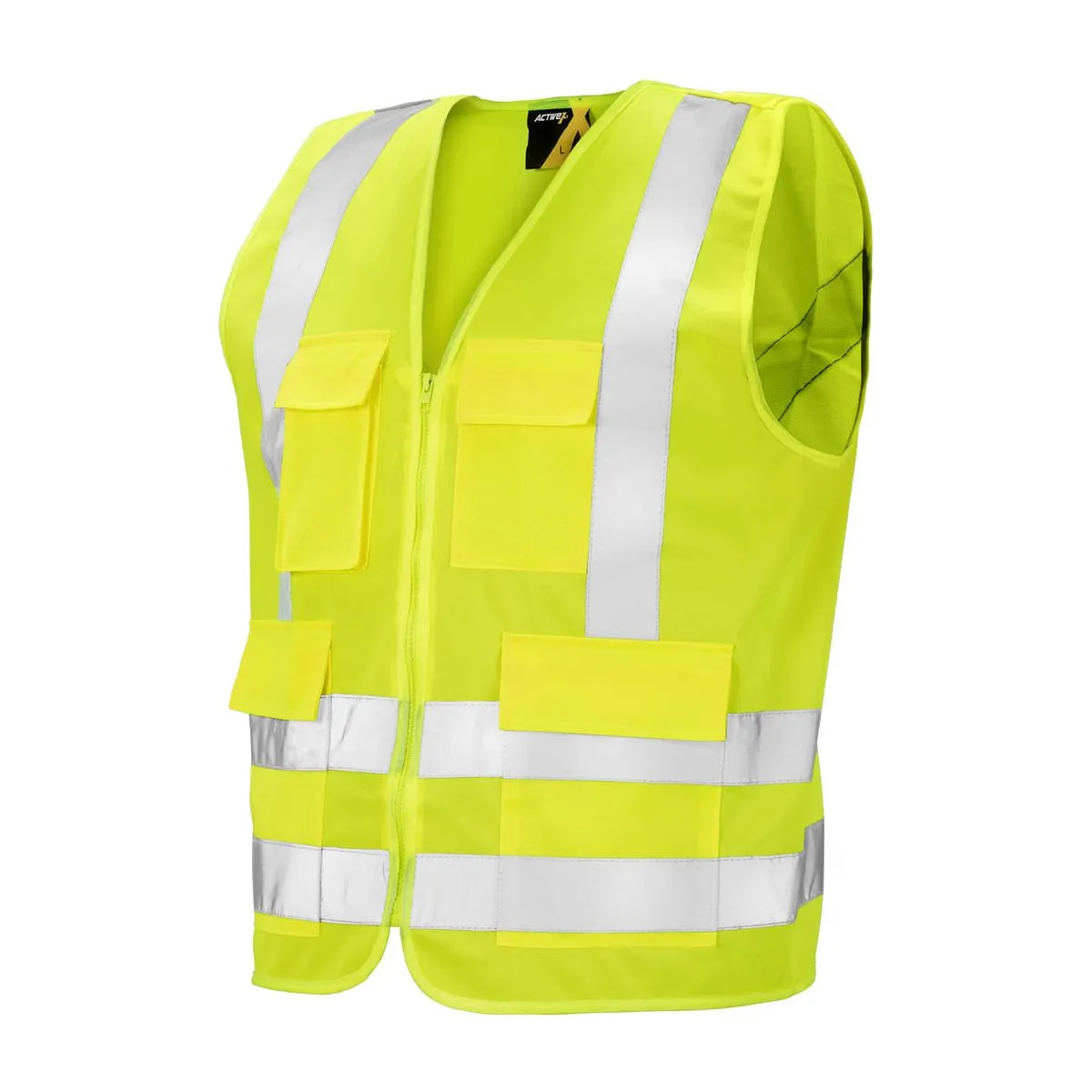Chaleco Reflectante Verde Fluor 4 Bolsillos 3
