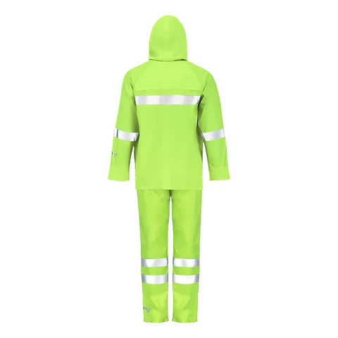 Traje Lluvia Verde Alta Visibilidad con Cinta Reflectante