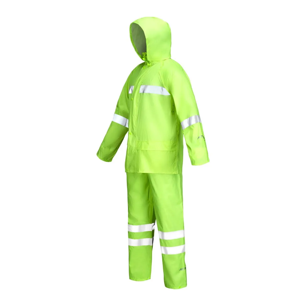 Traje Lluvia Verde Alta Visibilidad con Cinta Reflectante 3
