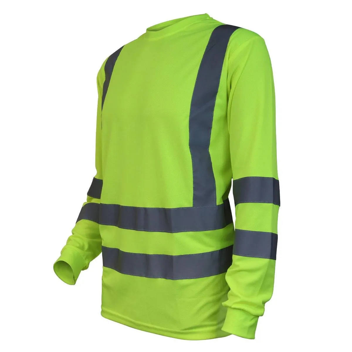 Polera Activex Polo Dry Fit Verde Fluor C/Reflect M/Larga UV 3