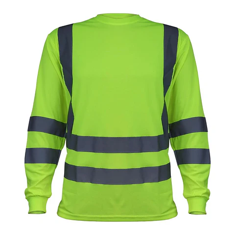 Polera Activex Polo Dry Fit Verde Fluor C/Reflect M/Larga UV
