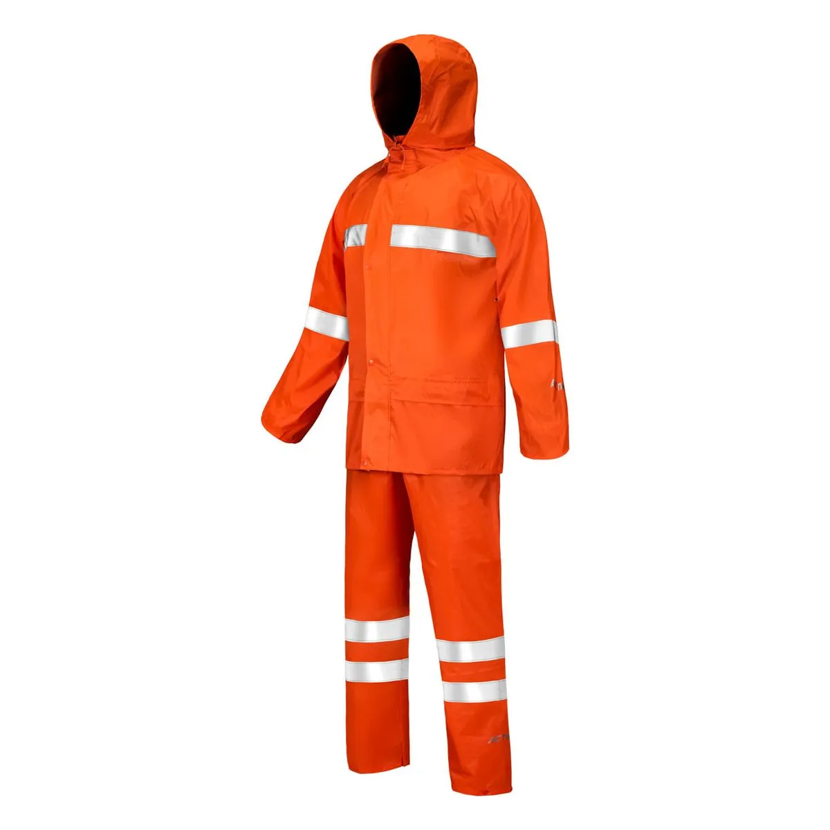 Traje Lluvia Naranja con Cinta Reflectante 2