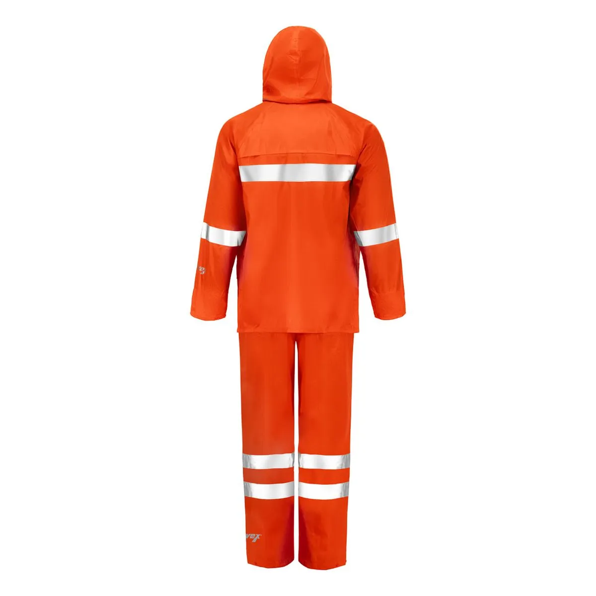 Traje Lluvia Naranja con Cinta Reflectante 3