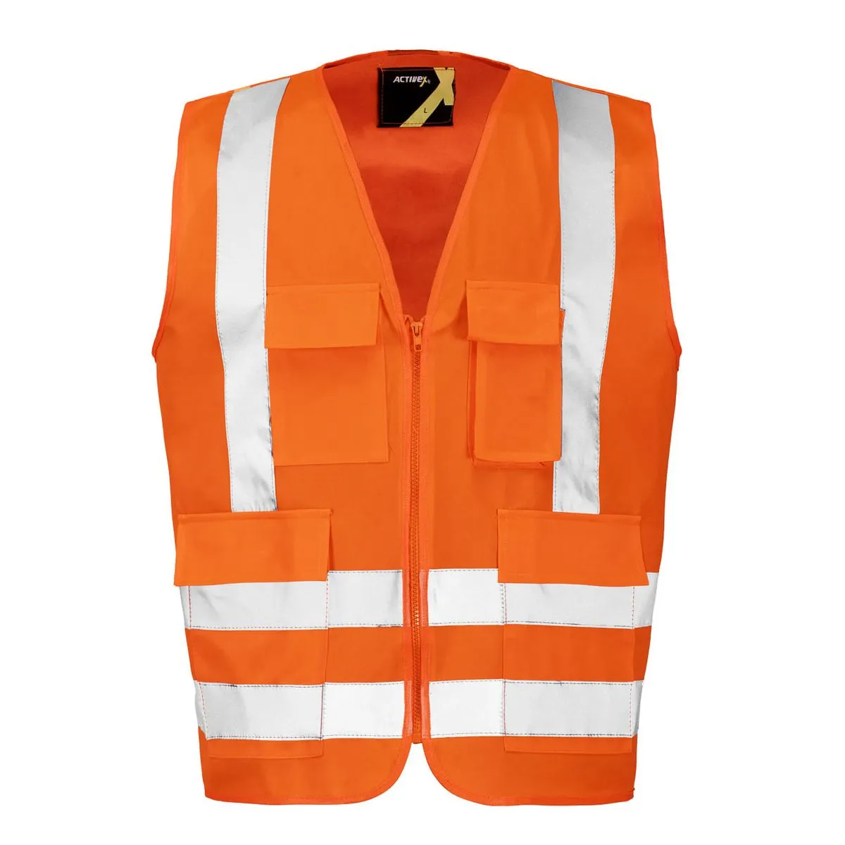 Chaleco Activex Naranjo 4 Bols.Alta Vis.C/Cinta 1