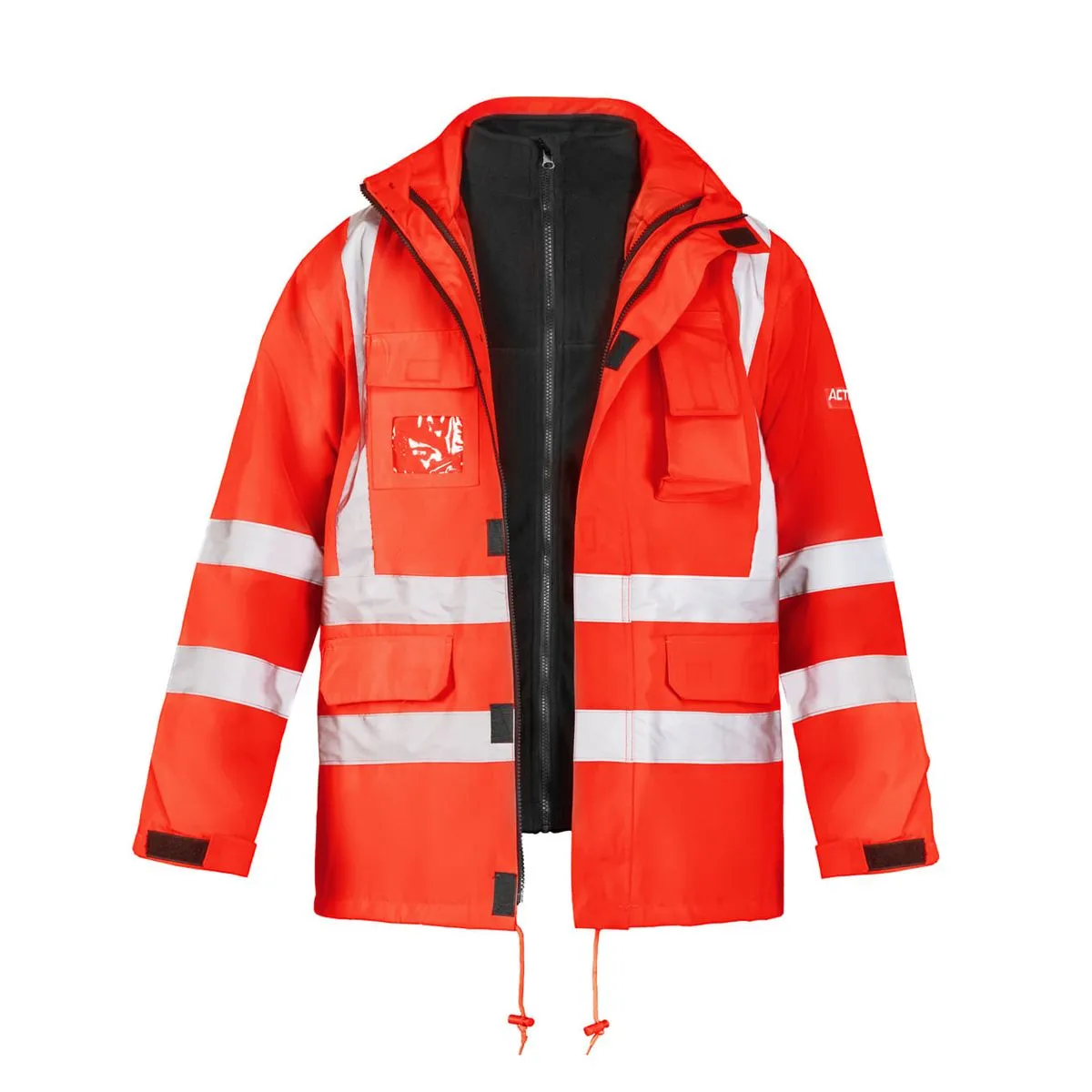 Parka Activex 3 en 1 Rojo Fluor Alta Visibilidad Gard 4