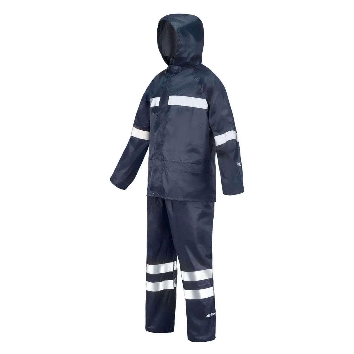 Traje Lluvia Azul con Cinta Reflectante 2
