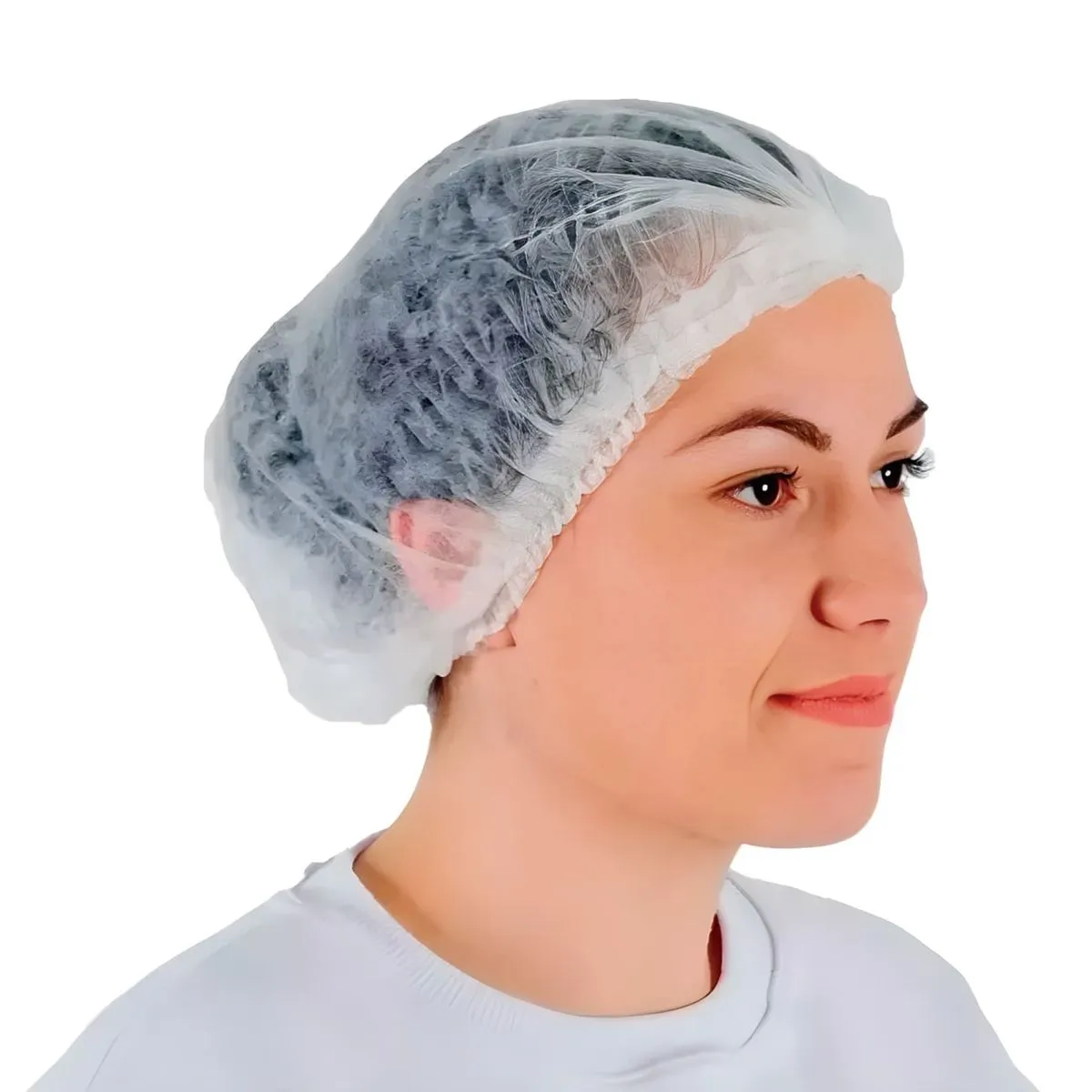 Gorro Desechable Activex Clip Clap Blanco 100 un 2