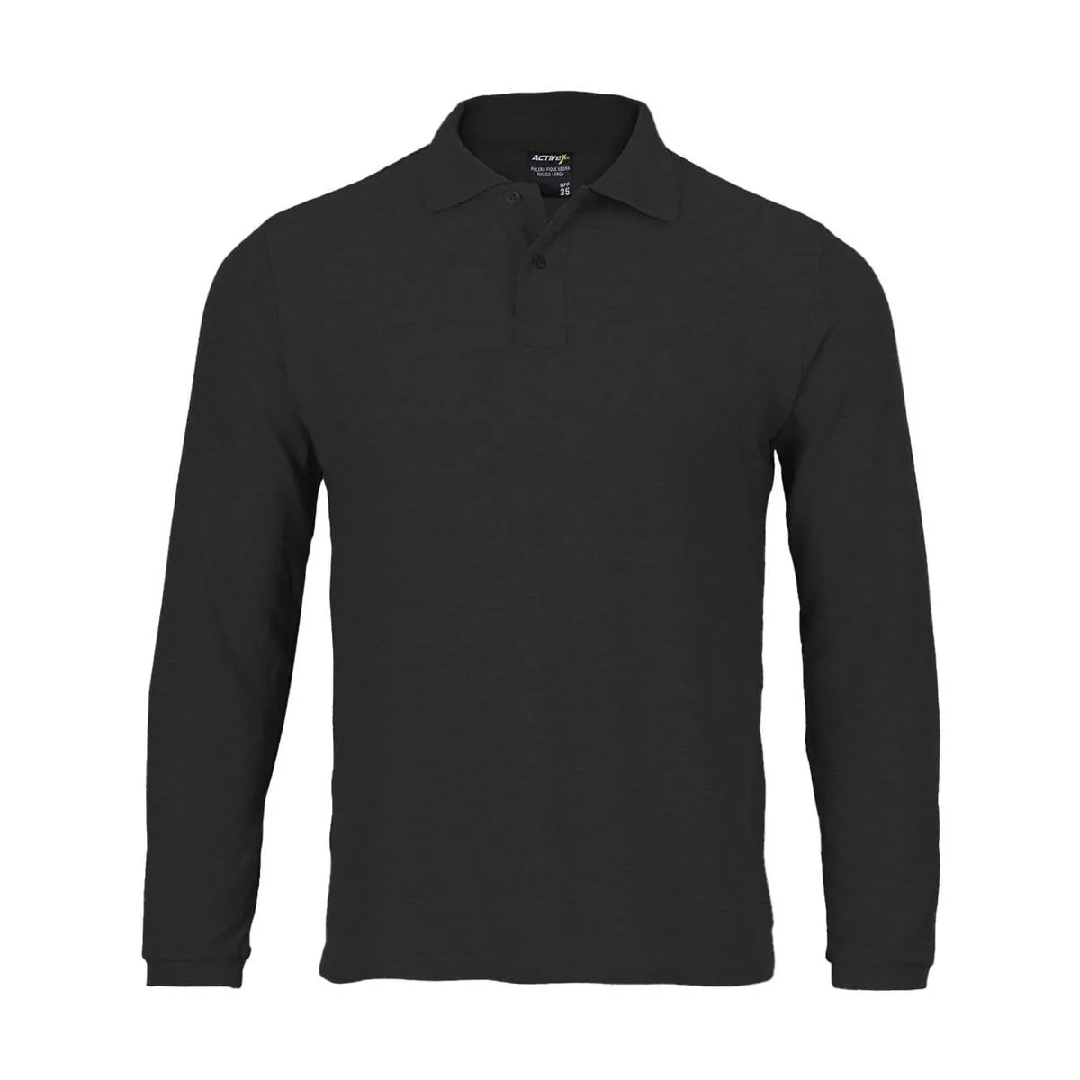Polera Activex Pique Negra M/Larga UV 1