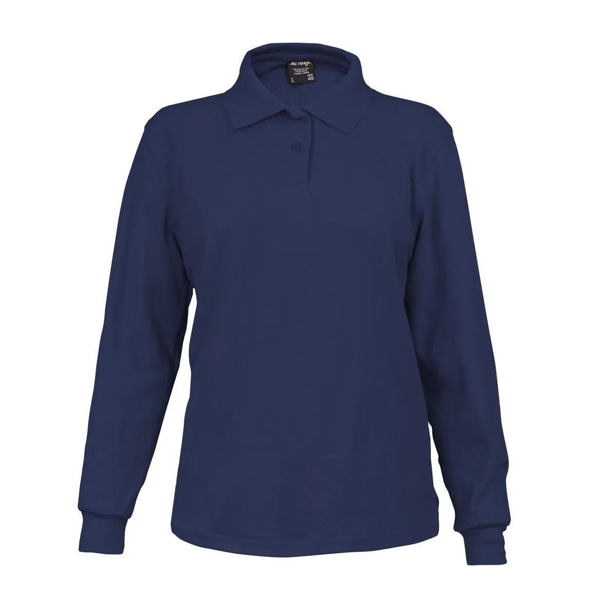 Polera Activex Pique Azul Marino M/Larga Mujer UV 1
