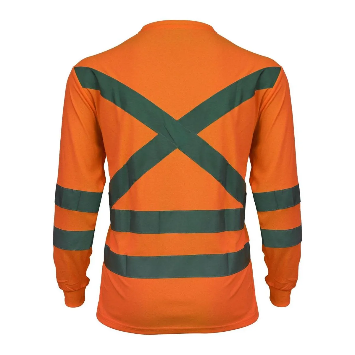 Polera Activex Polo Dry Fit Naranja Fluor C/Reflect M/Larga UV 2