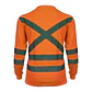 Polera Activex Polo Dry Fit Naranja Fluor C/Reflect M/Larga UV - Miniatura 2