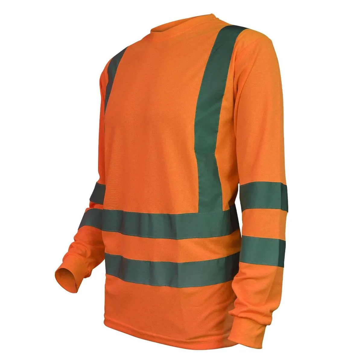 Polera Activex Polo Dry Fit Naranja Fluor C/Reflect M/Larga UV 3