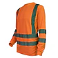 Polera Activex Polo Dry Fit Naranja Fluor C/Reflect M/Larga UV - Miniatura 3