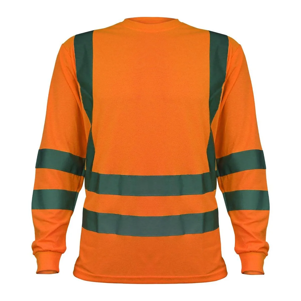Polera Activex Polo Dry Fit Naranja Fluor C/Reflect M/Larga UV 1