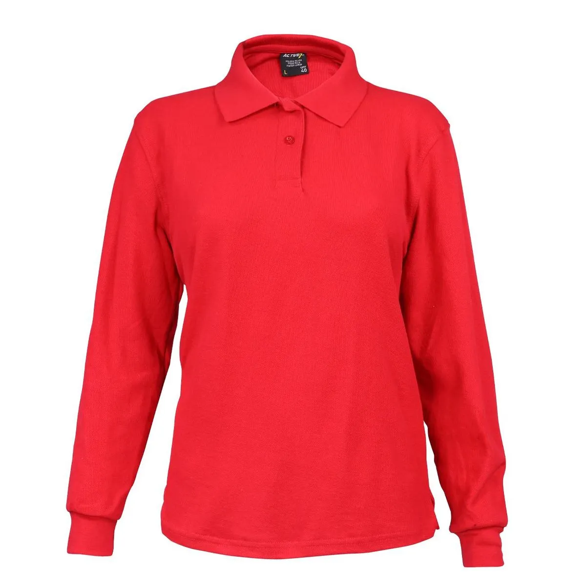 Polera Activex Pique Roja M/Larga Mujer UV 1