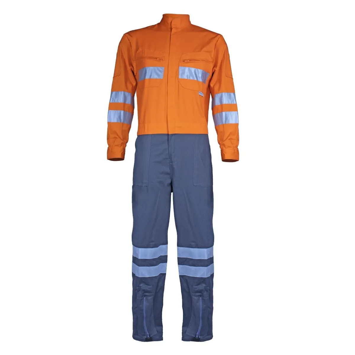 Overol Piloto 100% Algodón Naranjo/Gris 1