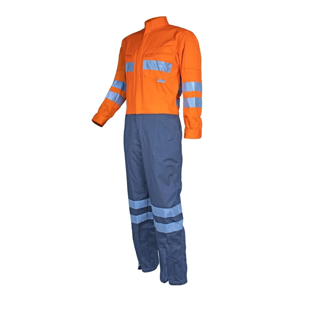 Overol Piloto 100% Algodón Naranjo/Gris 2