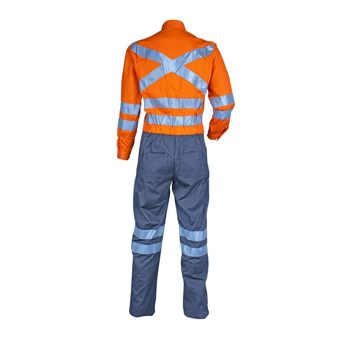 Overol Piloto 100% Algodón Naranjo/Gris 3