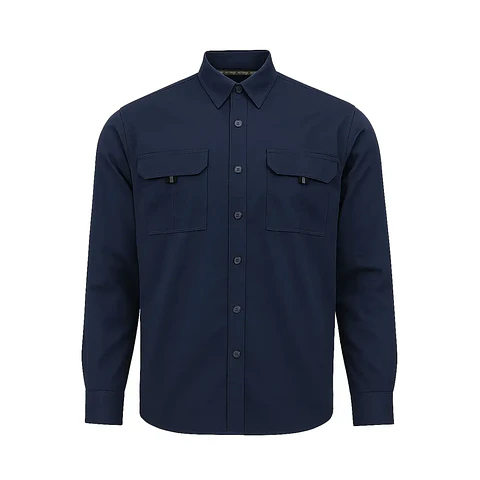 Camisa Activex Gabardina 80/20 UV Azul