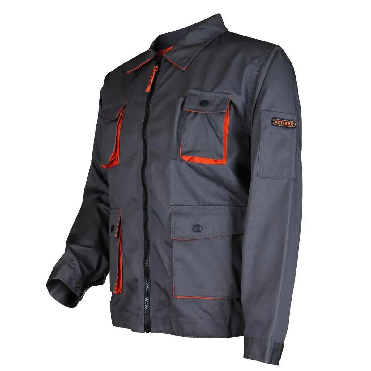 Chaqueta Manga Larga Gabardina Gris/Naranjo 3