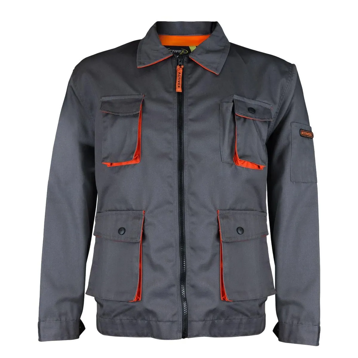 Chaqueta Manga Larga Gabardina Gris/Naranjo 1
