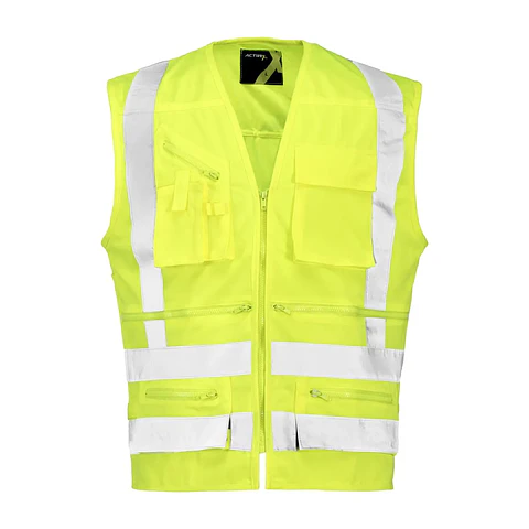 Chaleco Geólogo Cinta 360° Verde Fluor