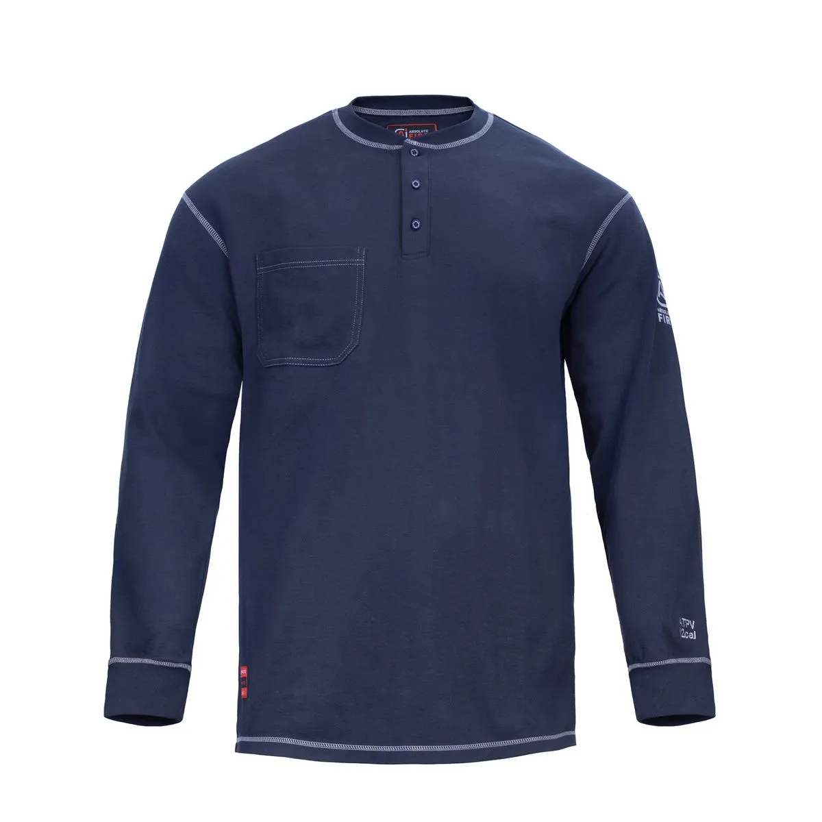 Polera Ignífuga Henley FRHST NFPA Azul Absolute Fire 1