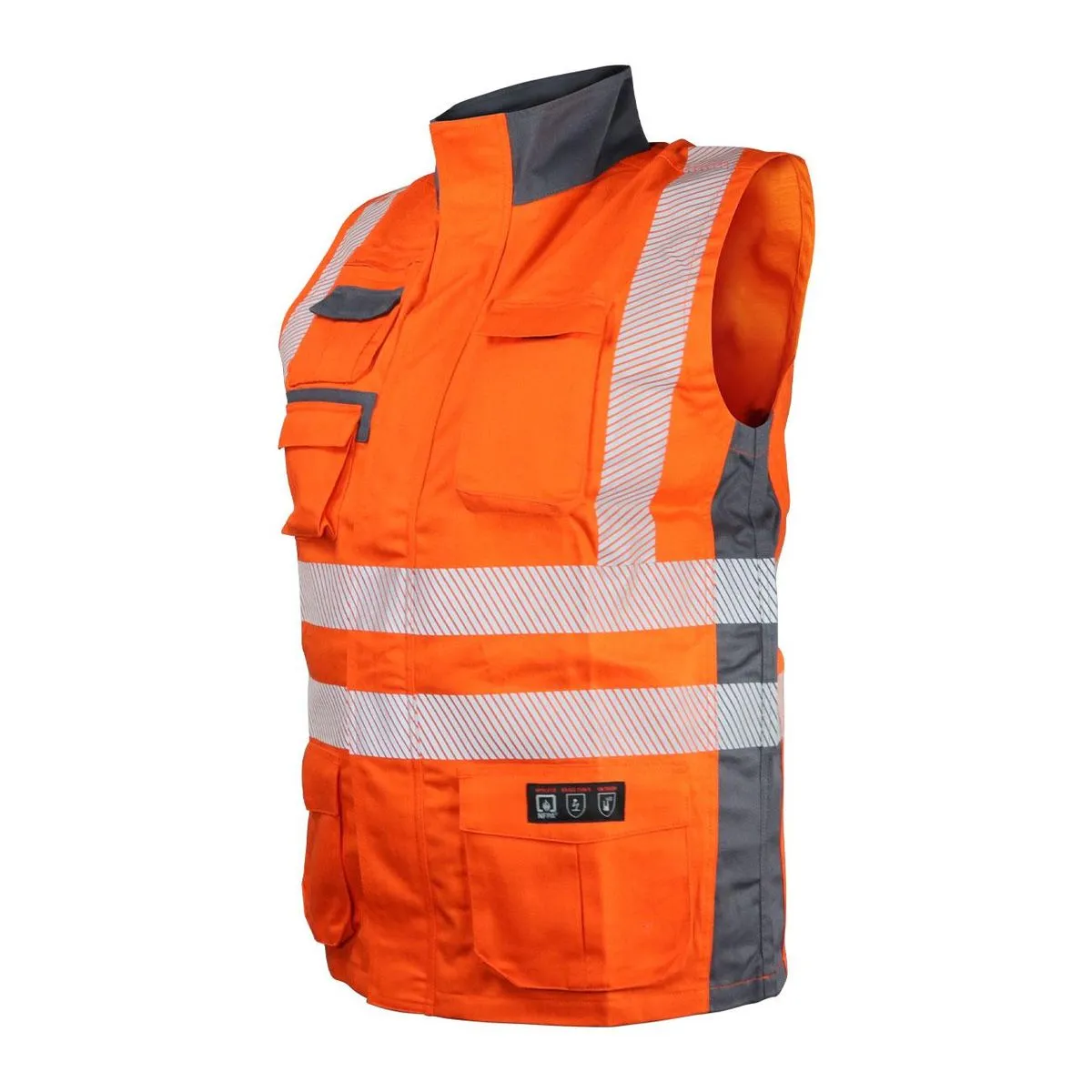 Chaleco Geólogo Ignífugo NFPA + 13034 Naranja-Gris 1