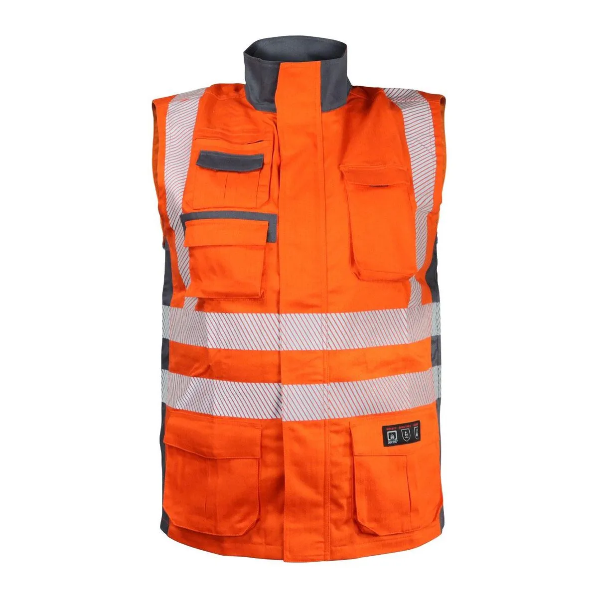 Chaleco Geólogo Ignífugo NFPA + 13034 Naranja-Gris 3
