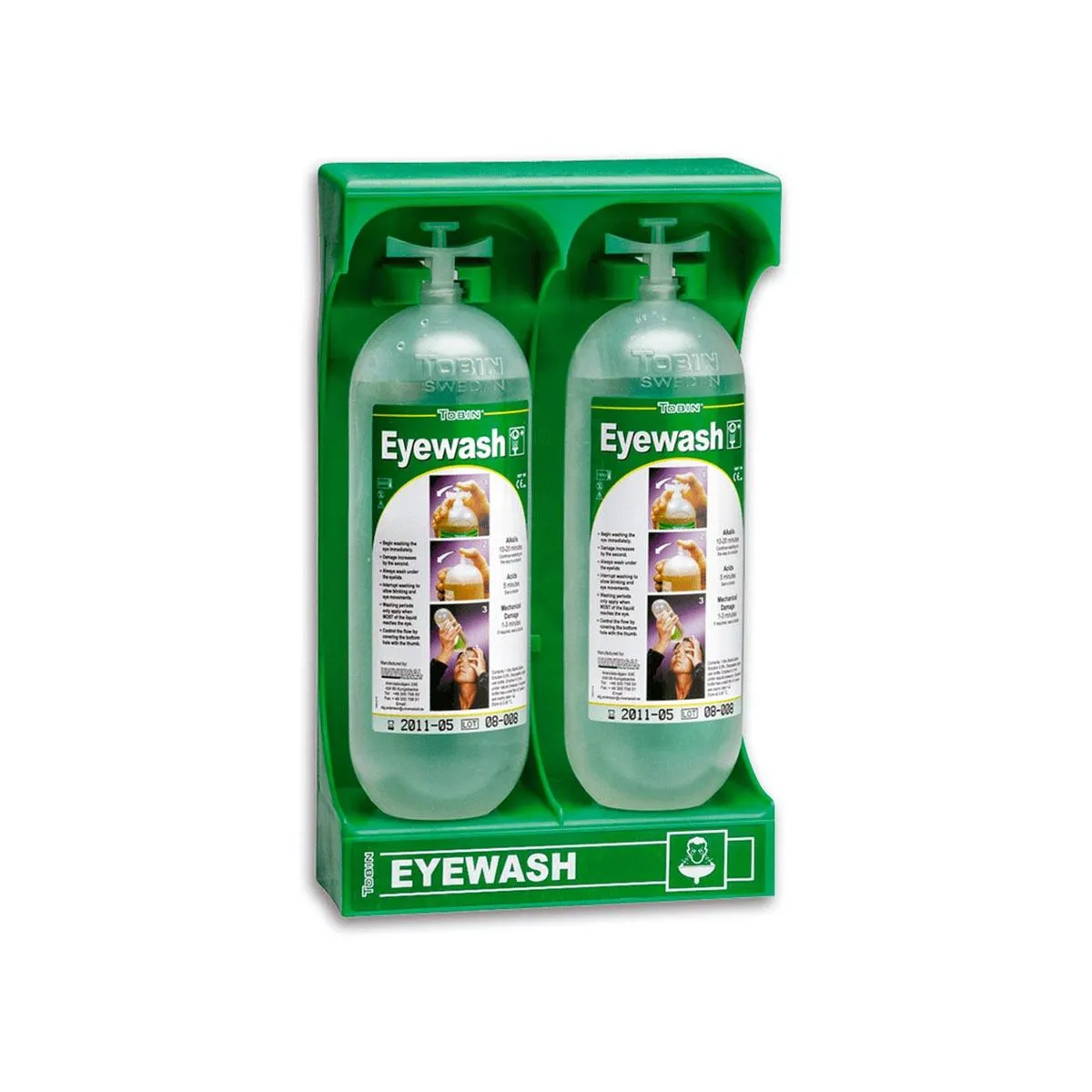 Botella Lavaojos con Soporte Tobin (2 Un) 1